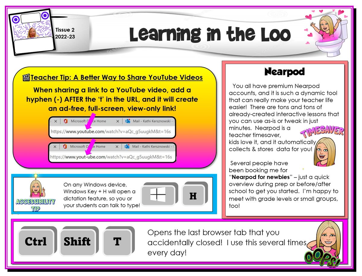 kerszi's tweet image. My latest #LearningInTheLoo - posted in the faculty restrooms of all 7 elementary schools here at #WTPSEdtech!  Great feedback already...they like this one!