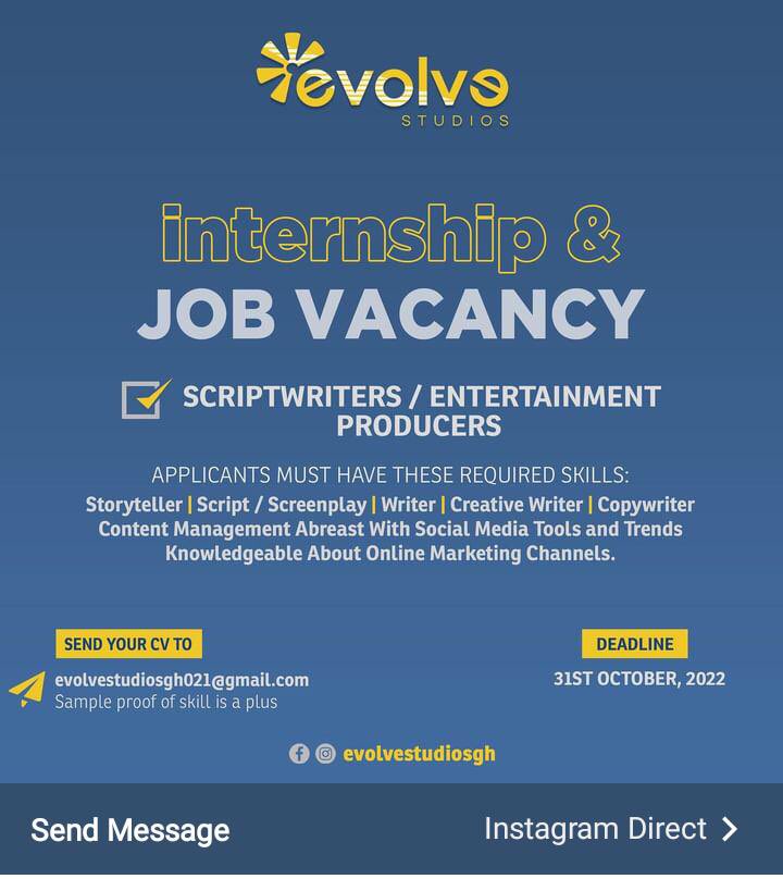 BlogLiterary's tweet photo. #jobopportunities for #writersoftwitter and #booklovers in Ghana 🇬🇭 

#tag someone and #retweet 

#WritingCommunity #BookTwitter https://t.co/0KnsuwQJTj