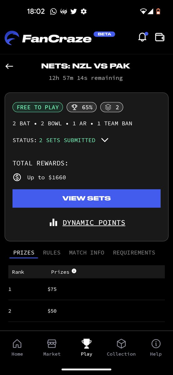 Simonashmore5's tweet photo. @0xFanCraze #AtTheNets
Submitted my line up for the nets game and hoping to win some ICC world cup tickets! https://t.co/PtBN030KxM