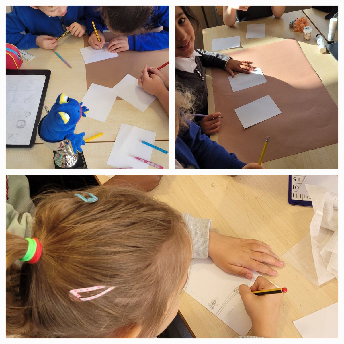 MrSteel84's tweet photo. P3/4 worked in teams to develop story boards as a follow up to the stories they created with @silverhaar1 on Monday. @SeatonPSchool @scottishbktrust https://t.co/kbALjBtC1x