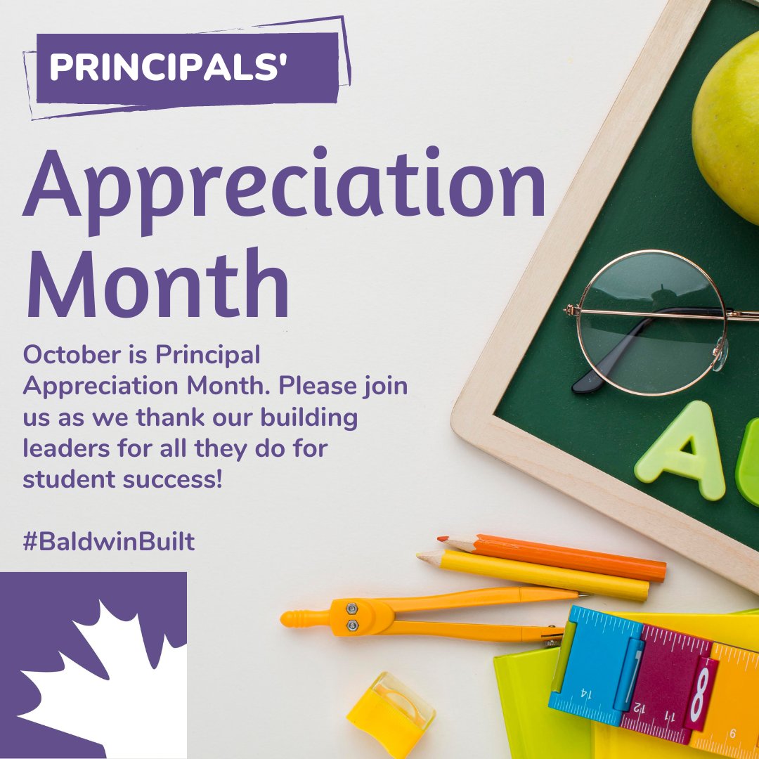 usd348's tweet photo. October is Principal Appreciation Month. Please join us in thanking our building principals, Mrs. King, Mr. Wallsmith, Mr. Bland, and Mr. Brittingham, along with assistant principals, Mr. Currie and Mrs. Haeffner for their passion and leadership.

#BaldwinBuilt https://t.co/Gf2yY5YMiF