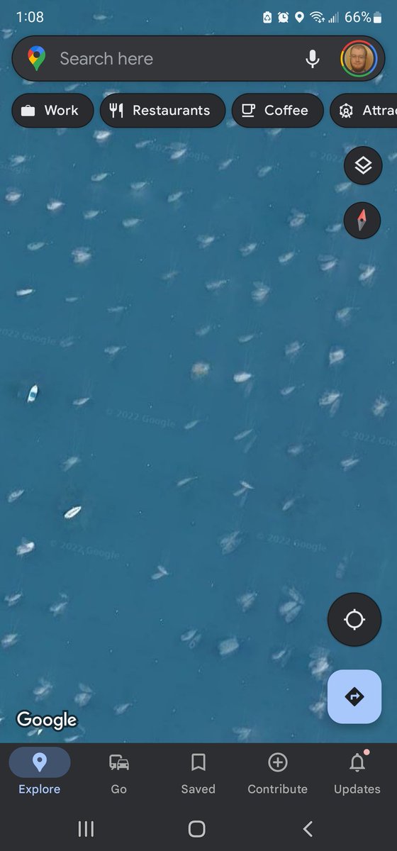 zac1atak's tweet photo. @googlemaps what is this attempt at capturing boats in satellite view? Are the overheads slightly time lapsed? https://t.co/CaKX33YO2a