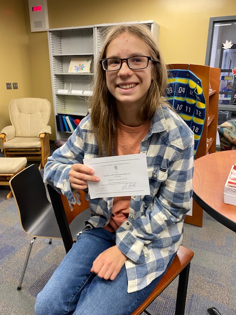Sedona Szczepaniak is being recognized as a Commended Student in the 2023 National Merit Scholarship Program for her exceptional academic promise demonstrated by her outstanding performance on the qualifying test. Congrats Sedona!