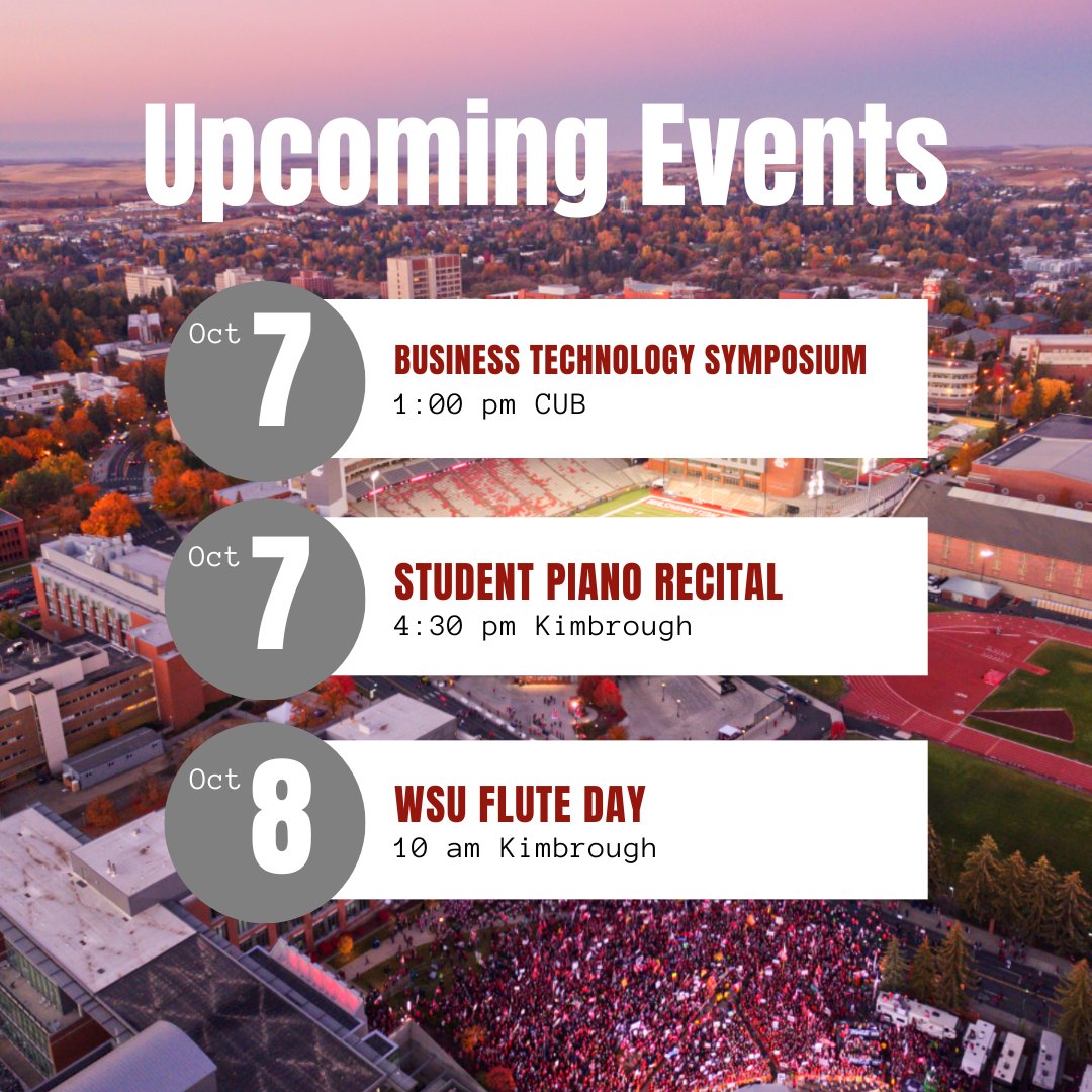 Interested in what's going on around Pullman? Here's a few local events happening this weekend! Go Cougs!