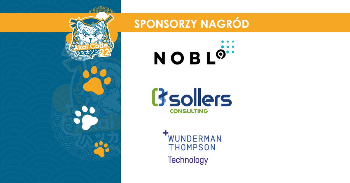 akai_pp's tweet image. Na zwycięzców AKAI Code czekają nagrody o wartości 2000 zł. 🤯
Sponsorem nagród w kategorii:
- ,,najlepszy pomysł&quot; jest firma @nobl9inc  😻
- ,,najlepsza zastosowana technologia&quot; jest firma @Sollers_ 😻
- ,,najlepszy prototyp&quot; jest firma @WunThompson 😻