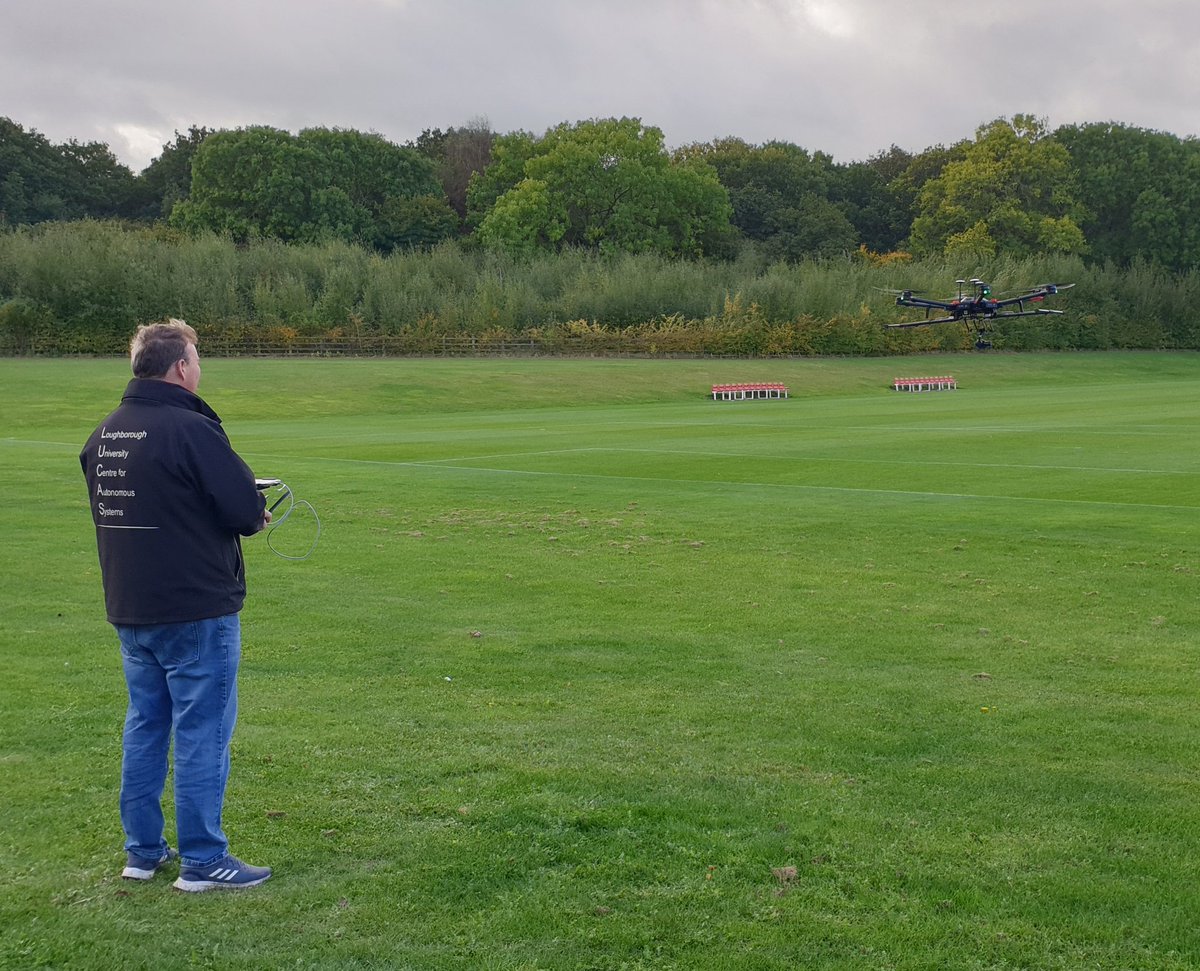 BartholomewHil3's tweet photo. Observing a cheeky drone flight earlier today at Loughborough University! Its scary watching something so big and expensive in the air, but its one step closer to my research goals :P #wedc #waterwiser https://t.co/TVEIMJdw8G