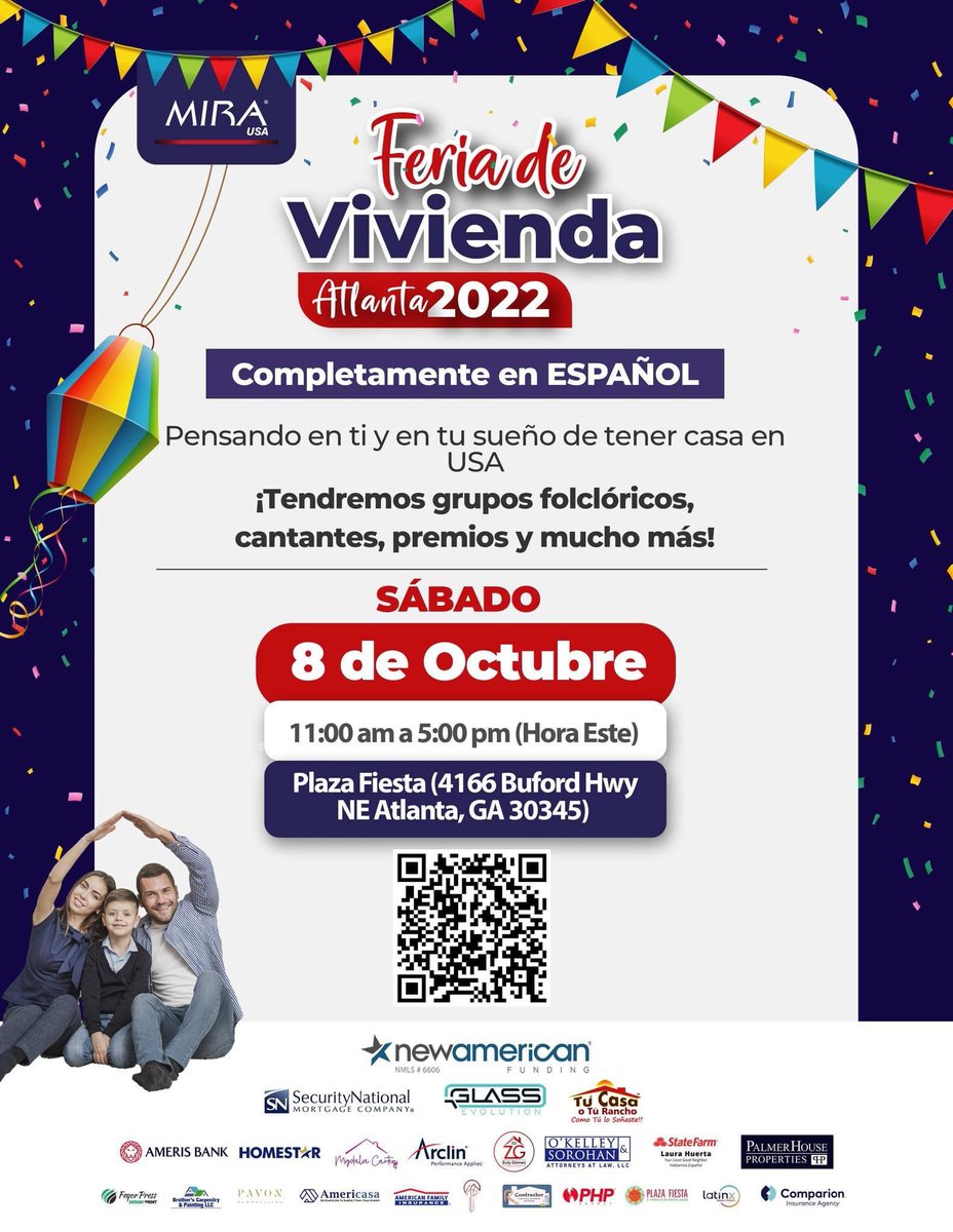 SuannyMR's tweet photo. @MIRAUSAOficial Mañana 8 de octubre @MIRAUSAOficial realizará la primera Feria de Vivienda en #Atlanta #Georgia completamente gratis y en español. Gran oportunidad para aprender acerca del proceso de compra y refinanciación de vivienda por parte de expertos en el tema. @TelemundoAtl https://t.co/IE0yhgQXkp