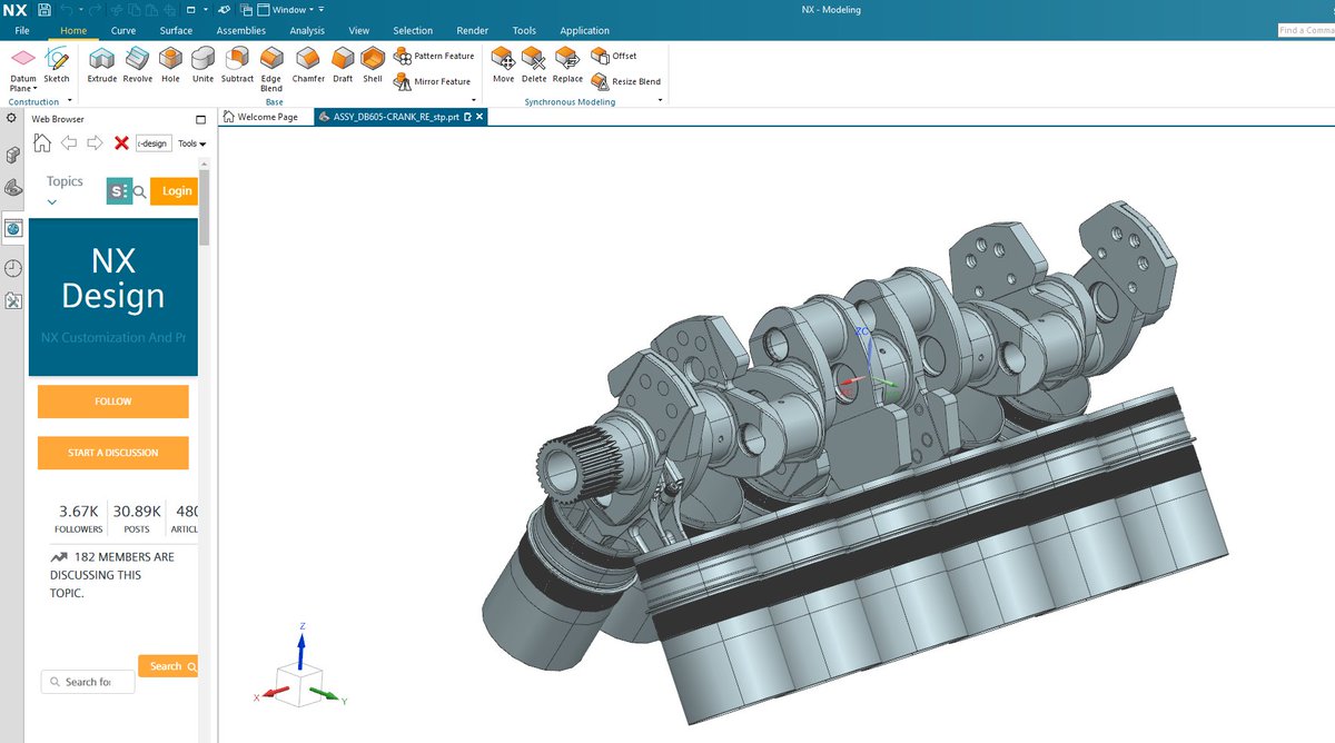 CalumDouglas1's tweet image. Now that I`ve completed my F1 work, I can get this project going again, next up is remodelling the DB605 cylinder heads in NX CAD software. Unlike the rest I`ll be doing a screen-record of this, THEN, I`ll be looking at if we can solve the 605`s head problems with modern tools...