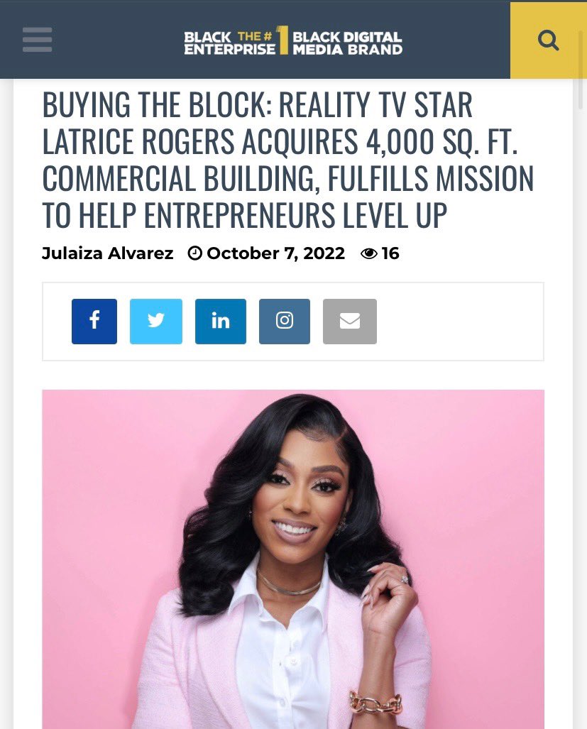 Latrice_Rogers1's tweet photo. What God blesses let no man curse! 🙏🏽💕 It’s official! I closed on my commercial building,I am so passionate about creating generational wealth and providing opportunities to help other entrepreneurs level up in business!!! 🙌🏽💕🥂 Thank you @blackenterprise #bellecollective https://t.co/0W90JrYAZT