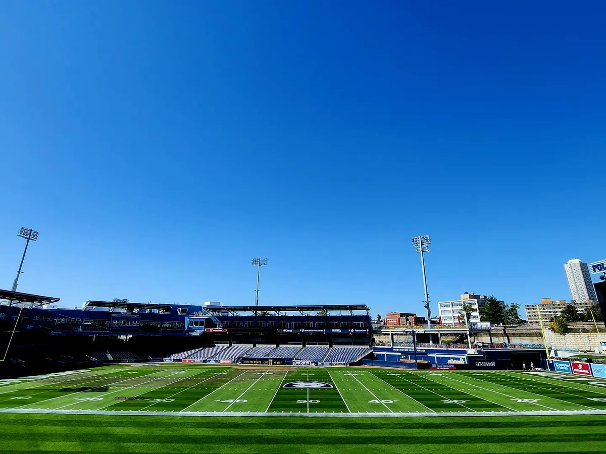 WooSoxGrounds's tweet photo. Great job by the entire crew getting the football field installed, lined and painted this week. We're ready for some football this weekend. https://t.co/h17OodVtYp