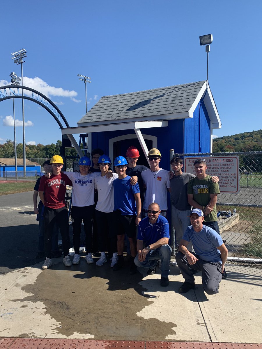Huge thank you to Mr. Gaignard, Mr. Chase, and all of the students who volunteered their time during Adventure Learning to renovate the ticket booth at Tinty Stadium! Job well done! Thank you!!