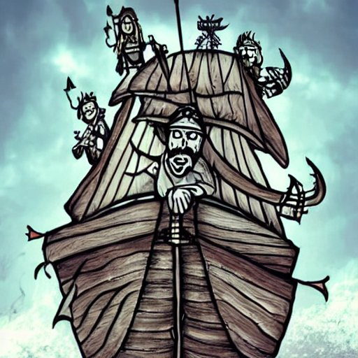 AIDreamer1's tweet photo. vikings in a boat on a cloud in the style of tim burton #aiart #generativeart #StableDiffusion #aidreams https://t.co/lGPMLx0NSe