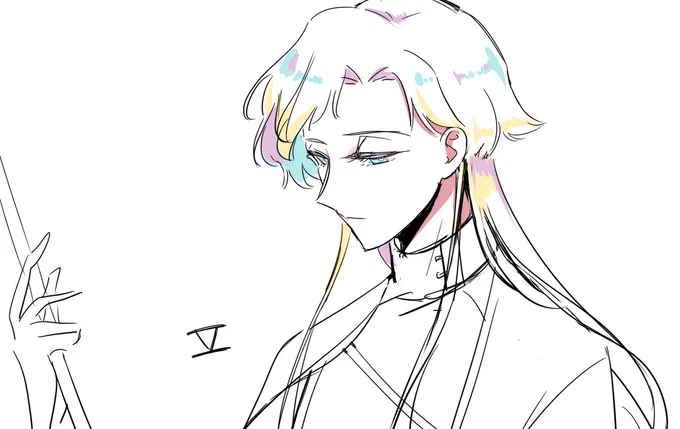 ごだの話してたときに描きたくなったから描いてたやつだがやはりこの顔好きだな…… 