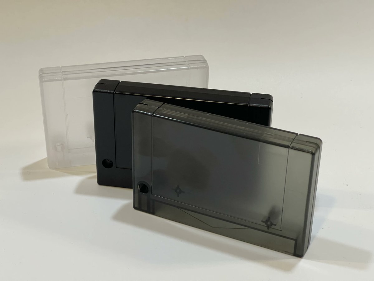 RgRDev's tweet photo. Now, we made solid black shell for MSX cartridge (Konami format). 

You can get it here.
https://t.co/BitwUiWSmn

Transparent, Transparent Smoked and Solid Black.

#msx #msx2 #z80computer #retrogaming #transparentshell https://t.co/T5FRFR5lOf