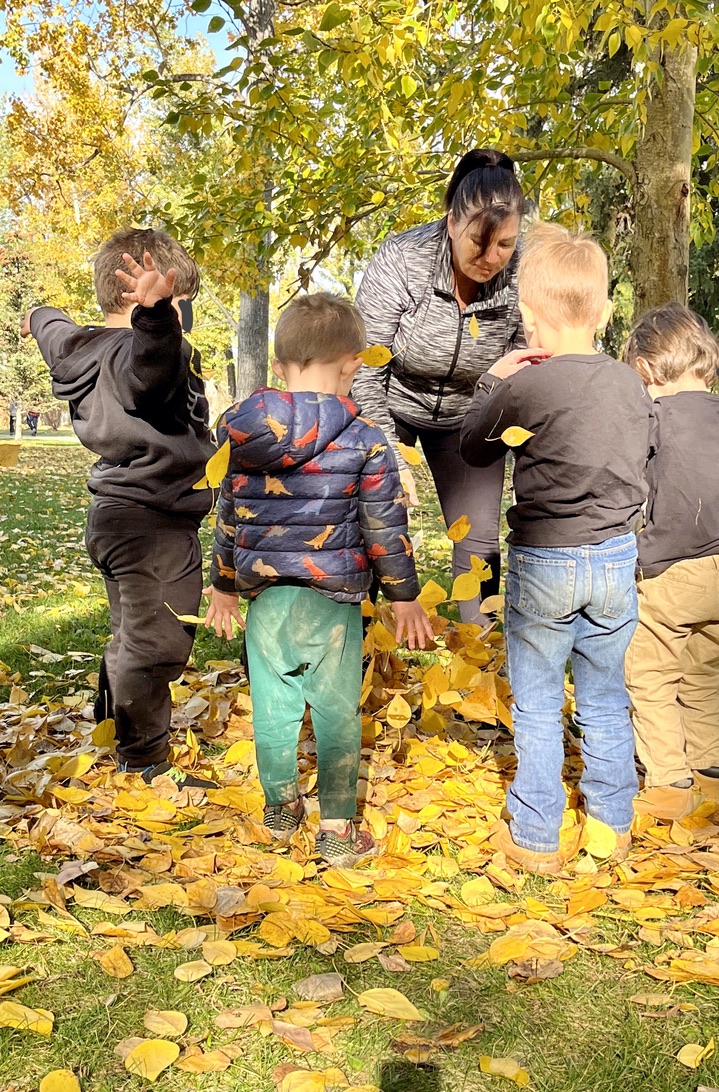 The power of changing seasons - what might children discover when being with nature? "The fall season offers children leaves to jump in and the discovery of frost on the rooftops and ice forming on puddles" (Dietze &amp; Kashin, 2019, p. 221)