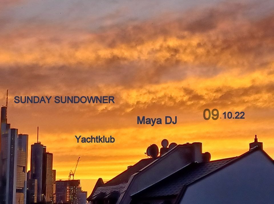 AntjeMaya's tweet photo. Aufgeschoben ist nicht aufgehoben! Deshalb: SONNTAG 09.10.22 #SundaySundowner
ab 15 Uhr bis #Sonnenuntergang

 #MayaDJ #RadicalAmbientInferno

#yachtklub #Frankfurt #YachtklubFrankfurt
#ambient #ambientmusic #liquidtrap #chillout #chilloutordie #downtempo #TripHop #Electralala https://t.co/d17qLNYhNc