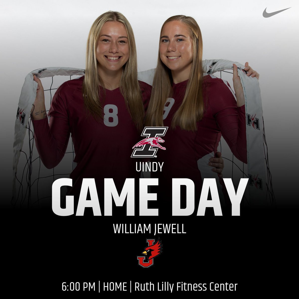 UIndyVball's tweet photo. It’s GAME DAY Greyhounds!

HOME vs. William Jewell College
⏱️ 6:00 PM ET
📍 Ruth Lilly Fitness Center
📺 https://t.co/KsjjpmcOaz https://t.co/sA30kdRMgz