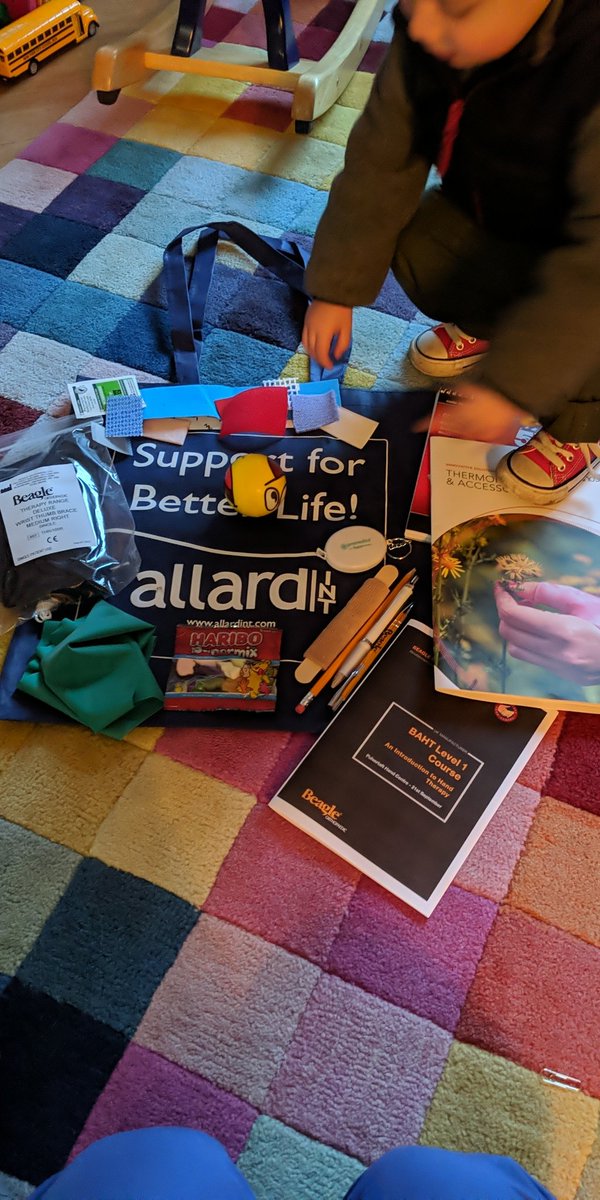 LauraWesOT's tweet photo. Exciting goody bag from @Pulvertafthands for my Hand Therapy course - looking forward to learning lots about hand anatomy, splinting etc. Toddler also keen to get involved, of course 🤣 https://t.co/HVEr68u0RC