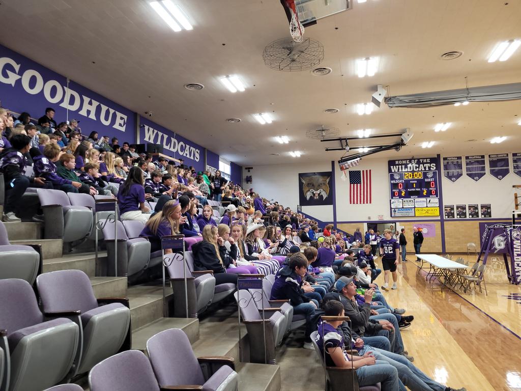 Look at all the purple. Pepfest underway! Hoco2022 #goodhueschool
