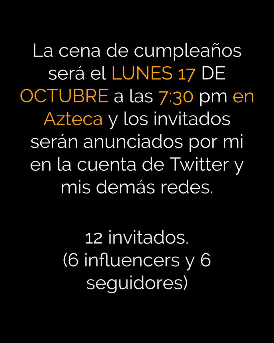 Señoras y señores ya está decidido, ya hay fecha y lugar para la cena!!!