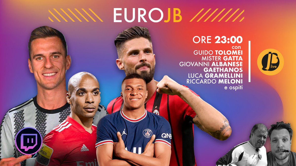 guidotolomei's tweet photo. ¡Stasera ore 23 #EuroJb Friday Night Lights!
Un punto sulle coppe, e una visione ai campionati durante il weekend, da #MilanJuve ad #ArseanlLiverpool, passando per #DortmundBayern.
☄️☄️☄️
@GattaMario3
@GiovaAlbanese
@LGramellini
@F1N1no
@RiccardoMeloni4 https://t.co/Po7iCosyGy