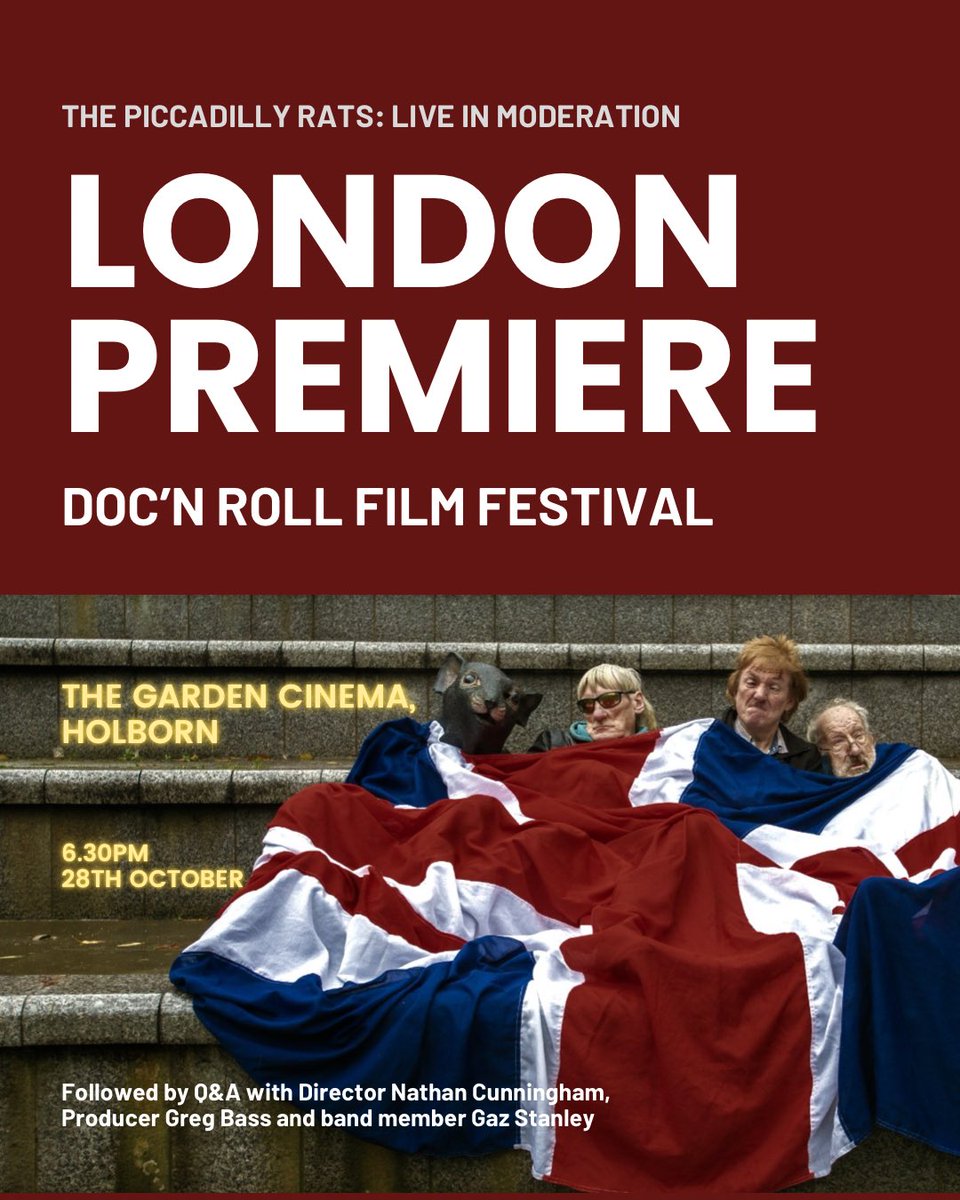 The Rats are making a return to London! 🐀 🇬🇧 

Catch the London premiere <a href="/docnrollfest/">Doc'n Roll Films</a> 28th October 6.30pm 

🎟 Limited tickets available docnrollfestival.com/films/the-picc… #piccratsdoc @NathGeese78