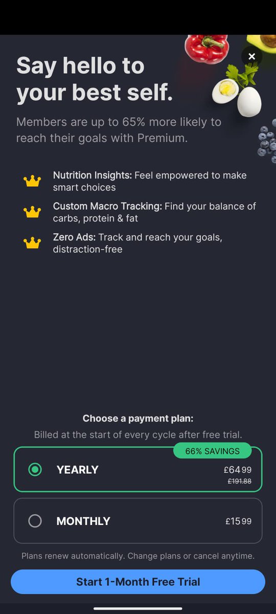 curlykills's tweet photo. @MyFitnessPal can you please explain why these subscription prices are so different? Why does my partner have to pay twice as much I am offered? Very shady behaviour on your behalf. https://t.co/jX7jcrhTyX