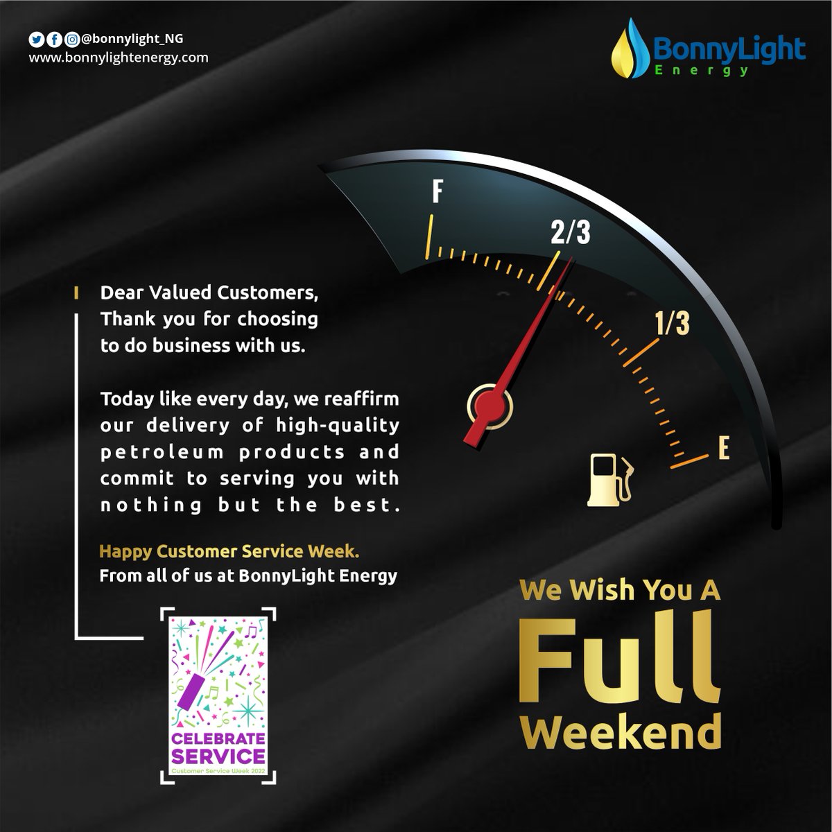 Bonnylight_NG's tweet photo. We appreciate all our valued customers. Thank you for choosing us to serve you.
#service
#celebrateservice
#customerserviceweek
#bonnylight https://t.co/MP0YybSmCS