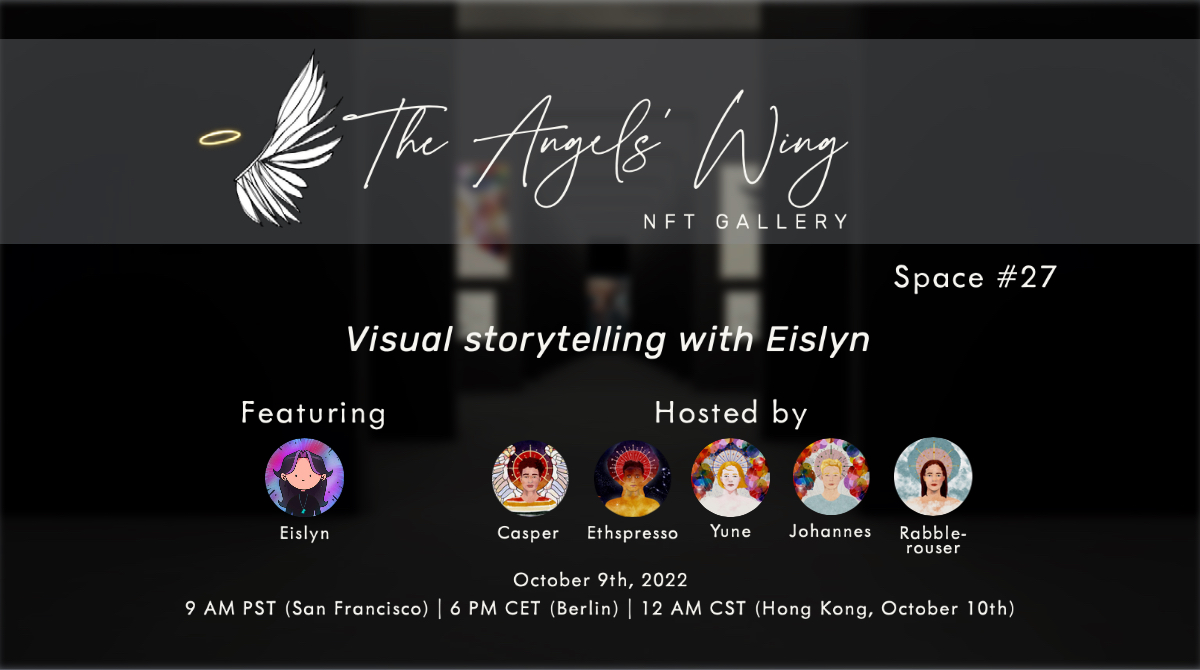 TheAngelsWing's tweet photo. Join us this Sunday at 9AM PST for a chat with @eislyn_eth about visual storytelling, her new collection "Dream World Buddies", and all the squirrel madness this month. 🐿️🥜
https://t.co/Q3N7RrDewe https://t.co/ArU4vqV3F4