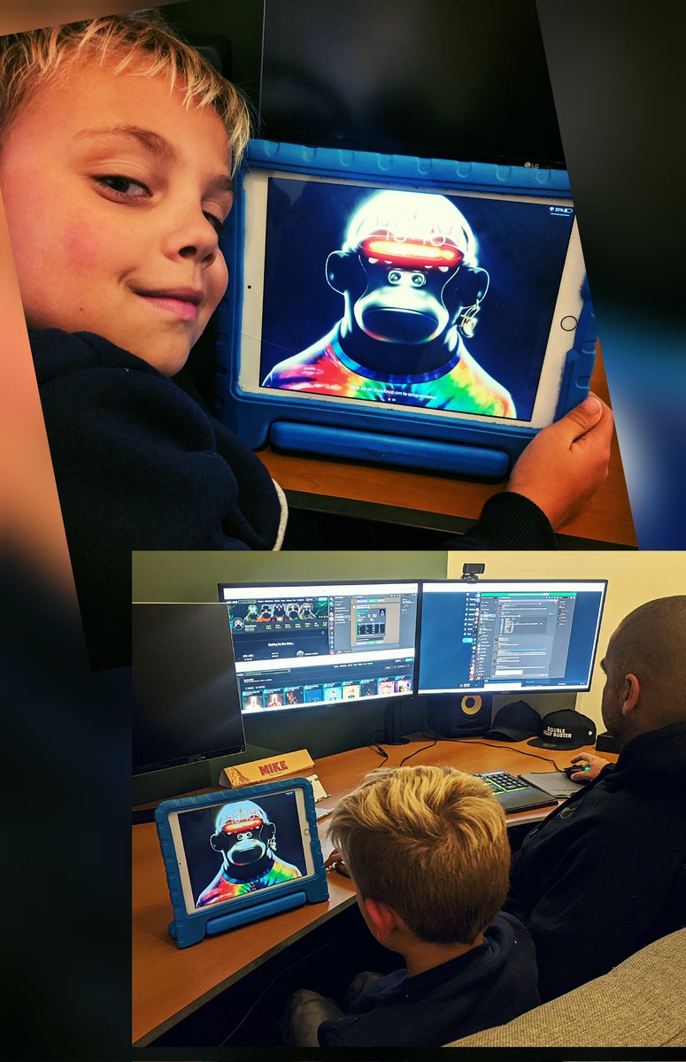 Debdusdesign's tweet photo. Like father, like son....  Monkeybusiness  @Mike_egld #ElrondApes #ElrondNFTs https://t.co/JixwUoeJKB