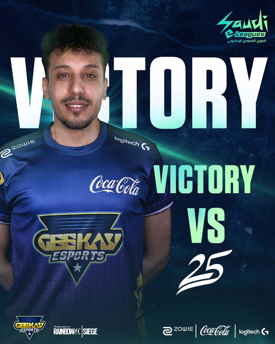 geekay_esports's tweet image. Won the match of tonight 🆚 @25eSports 💪🔥

With a score of 2-1
GG WP 💙💛

#GK_FTW #LogitechXgeekay #ZOWIExGK #COCACOLAxGK #الدوري_السعودي_الالكتروني #R6SIEGE 
@SaudieLeagues
