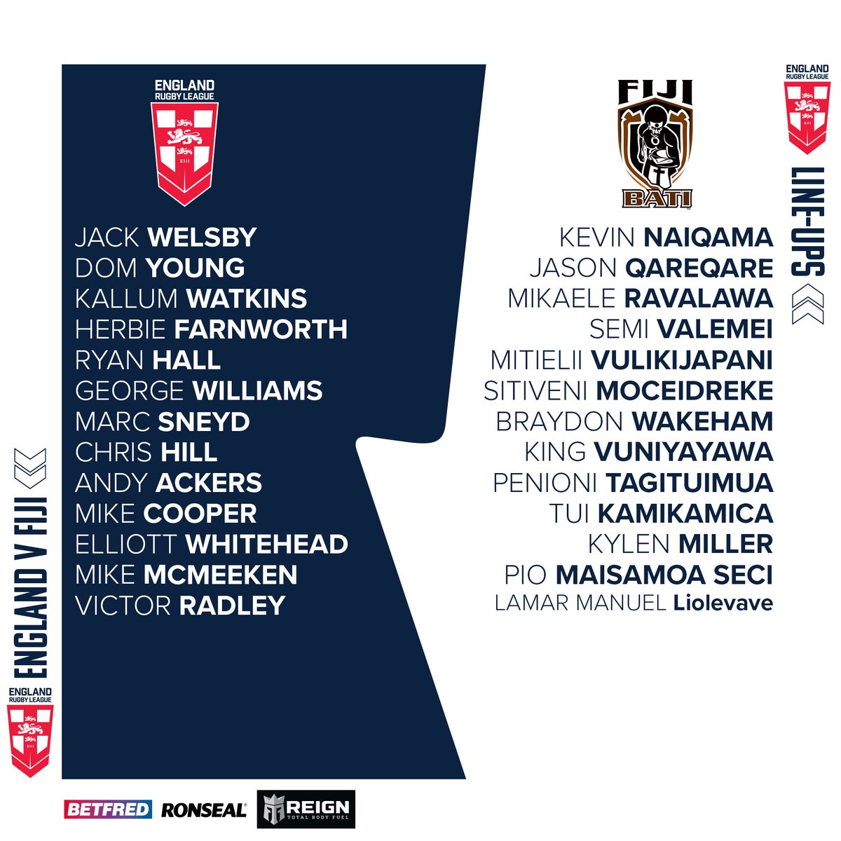 England_RL's tweet photo. 👇 The starting XIII is in...

🏴󠁧󠁢󠁥󠁮󠁧󠁿 #EnglandRL https://t.co/XJak1ClpCh