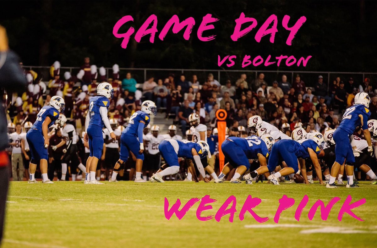 District opener. 
🆚: <a href="/football_bolton/">Bolton Bear Football</a> 
📍: Panther Stadium
⏰: 7:00pm