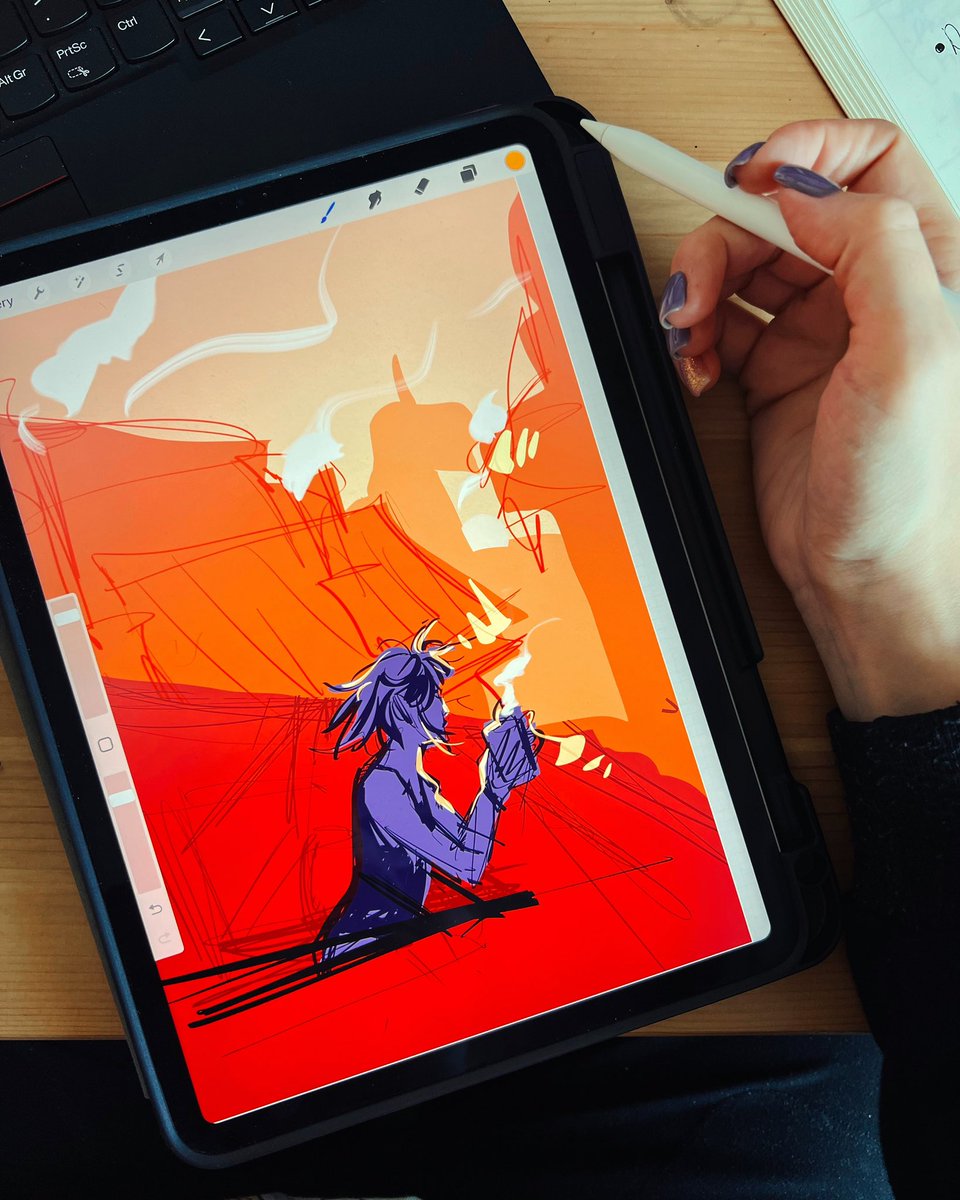 The sketch for the next inktober piece