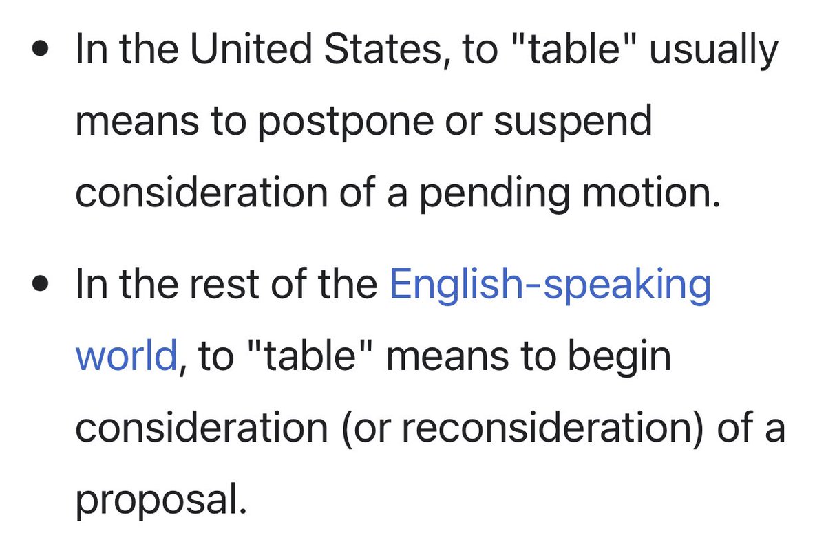 okvikram's tweet photo. Can’t get over how ‘table’ can mean the exact opposite of what you’d think it means depending where you use it. Are there any other English words like this? https://t.co/yK0e4UWTlh