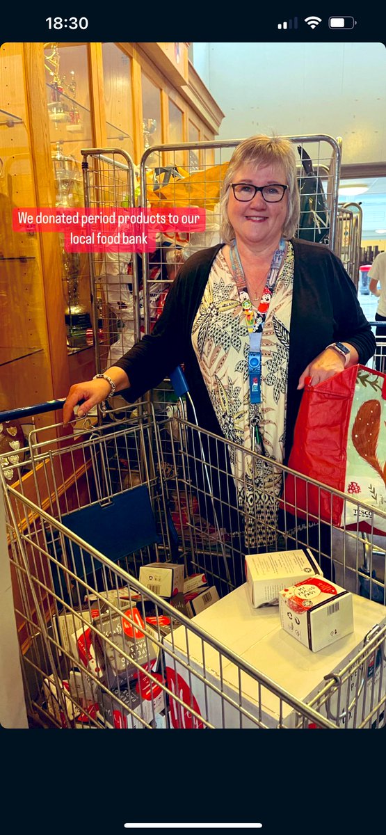 Our wonderful ASN Department and our Wellbeing Captains supplied our local FoodBank with sanitary products to help with #periodpoverty #community #togetherness