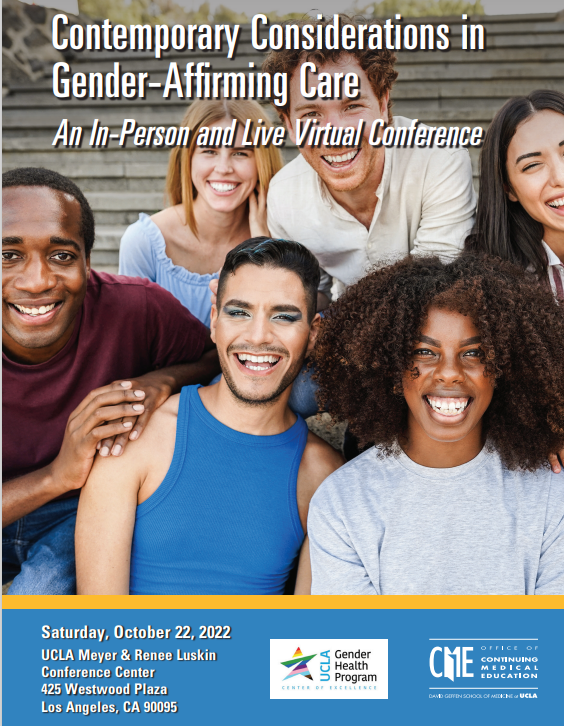 Are you a provider (or trainee) in medicine or mental health with some experience providing care for gender diverse folks? Looking to learn more? Check out this conference hosted by the UCLA Gender Health Program on Oct 22 &amp; register: cme.ucla.edu/courses/event-…