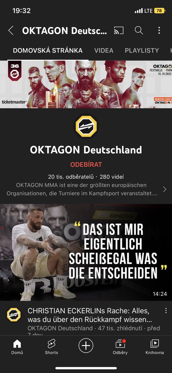 vojta281's tweet photo. @AlanMurphyMMA @KSW_MMA We've just had the first anniversary with our 🇩🇪 channel. 👍 Good Luck. https://t.co/9XgvBC6rBP