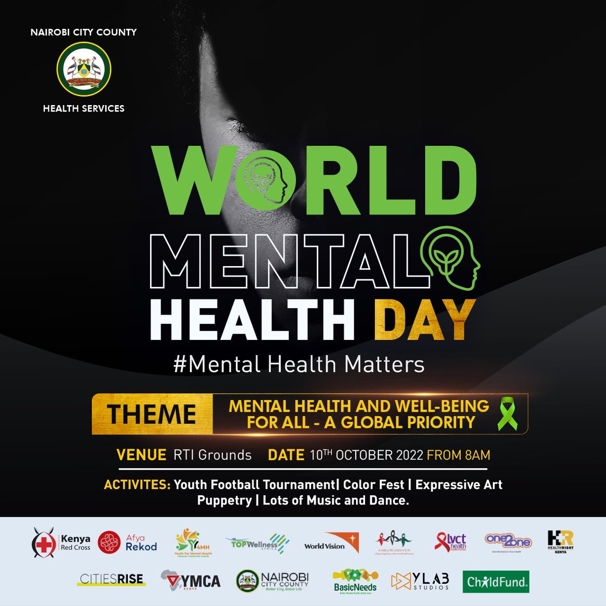 World Mental Health Day 2022 #WMHDay2022
#MentalHealthMatters
#metalhealthasapriorityinnairobi <a href="/citiesRISE/">citiesRISE</a> <a href="/NairobiCityGov/">Nairobi City County</a> <a href="/KenyaRedCross/">Kenya Red Cross</a> <a href="/WorldVision/">World Vision</a> <a href="/ChildFund/">ChildFund</a> <a href="/BasicNeedsIntl/">BasicNeeds</a> <a href="/LVCTKe/">LVCT Health</a> <a href="/YlabStudios/">Ylab Studios</a> <a href="/HealthRight/">HealthRight</a> <a href="/one2oneKE/">#BongaNaOne2One</a> <a href="/AfyaRekod/">AFYA REKOD</a> <a href="/youth4MHKenya/">youthformentalhealth.ke</a> <a href="/StrongerKe/">The Stronger Project Kenya</a> <a href="/NzumariAfrica/">NZUMARI AFRICA</a>