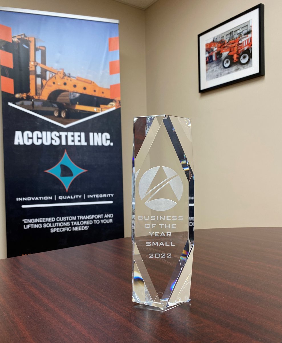Accusteel_Inc's tweet photo. We are honored to receive the Small Business of the Year Award from the Acheson Business Association among the other great nominees. 
We are so proud of our team, their hard work &amp; dedication to our continued growth &amp; success. We look forward to what the next year will bring. https://t.co/qSQhkr0ILt