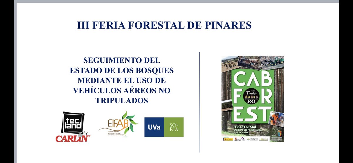 pacu_rodriguez's tweet photo. Hoy en la feria forestal de cabrejas #CABFORES estamos @Ingenierias_SO junto a @tecland @CIEMAT_OPI @FCesefor Hoy y mañana a las 17h, tendremos una demo de vuelo con drones #lidar y #multiespectral
Nos vemos allí 👇🏻 https://t.co/etuNvyIqtd