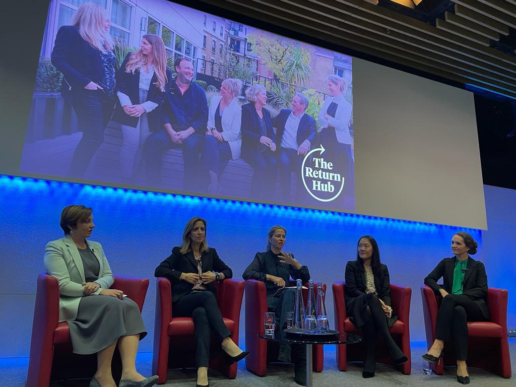 TheReturnHub's tweet photo. We were delighted to have @Dominie leading yesterday's panel event hosted by @Nomura, sponsored by their Gender Balance Network. On how they're building high-performing, diverse teams by including returners in their talent acquisition strategy. 
Thank you to everyone involved! https://t.co/5fj9ZU0iTM