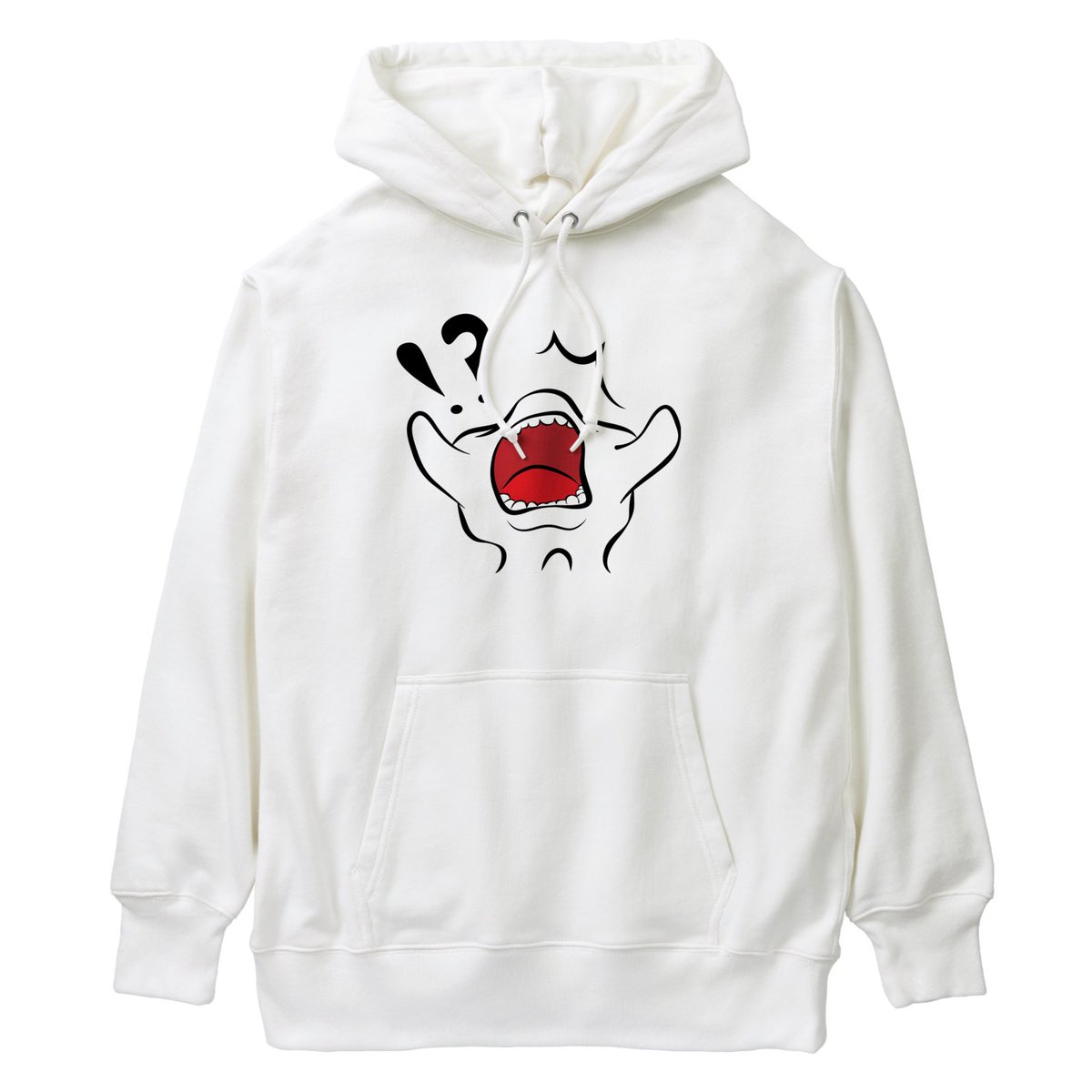 hood white background hoodie simple background !? white hoodie open mouth  illustration images