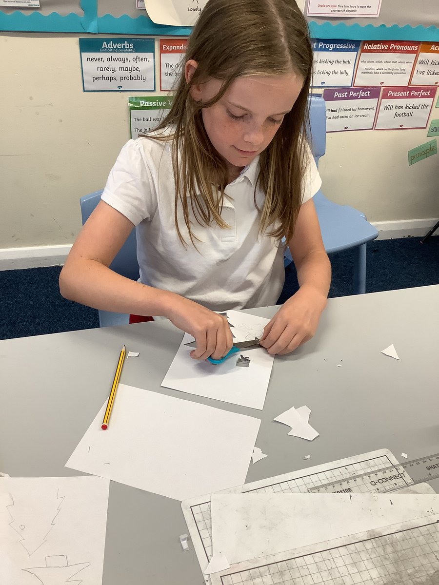 6_stm's tweet photo. We are making our stencils ready for our Banksy art pieces next week! PTFA project! @stmptfa @6_stm @STM_Hull https://t.co/wUdQPMQCNd