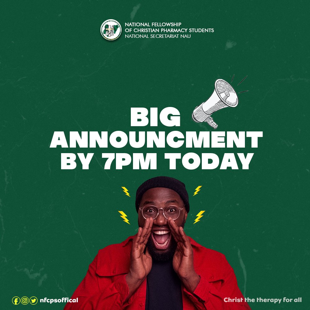 NfcpsNigeria's tweet photo. 👀
Who's ready for the big announcement today??😌
By 7pm today join us on our social media platforms to hear the latest!!!
#nfcps
#ChristTheTheraphyForAll https://t.co/qFrQcNii3X