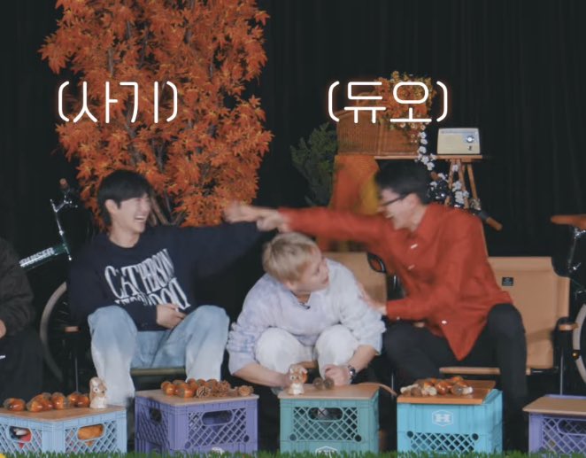 Literally laugh with each other while jongin is drawing and shoomie in the middle. . .