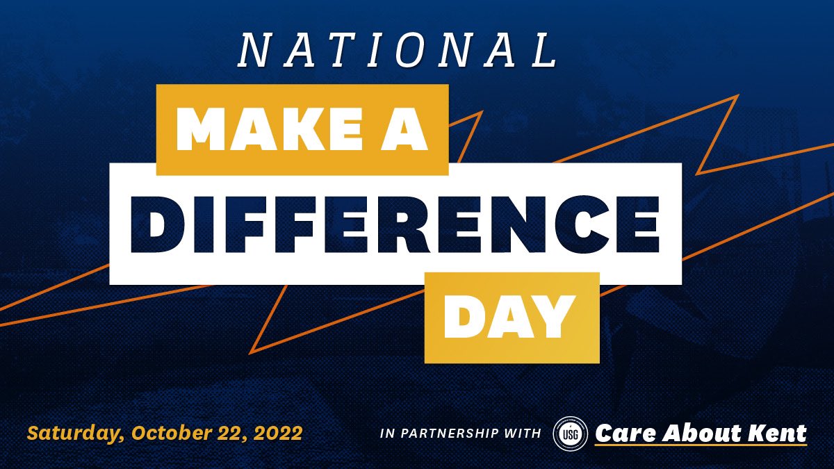 KentStateCEL's tweet photo. Sat. Oct. 22nd is National Make a Difference Day—join in and be a part of this national effort while positively impacting our Kent community!
Food and transportation are provided.
Learn more and reserve your spot now: https://t.co/WO937seCzN
#KentState #FlashesGiveBack https://t.co/xdwmxKRYKA