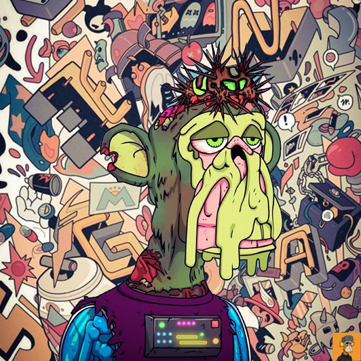 A work of lo-fi art 🤌 Thank you <a href="/Gruossome/">Gruossome - DBFG - TxturArt</a> <a href="/RENGA_inc/">RENGA</a> <a href="/BoredApeYC/">Bored Ape Yacht Club 🍌</a> #seaurchinmutantsftw
