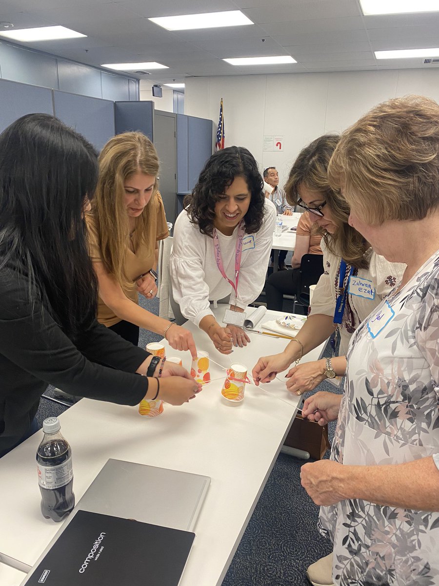 kalleeiverson's tweet photo. Fun team-building challenge with the best ELD team ever! #englishlanguagedevelopment #esl #eslocmi #englishlearners @WalledLkSchools https://t.co/hxrR6HQs7y