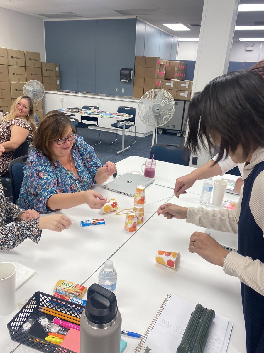 kalleeiverson's tweet photo. Fun team-building challenge with the best ELD team ever! #englishlanguagedevelopment #esl #eslocmi #englishlearners @WalledLkSchools https://t.co/hxrR6HQs7y